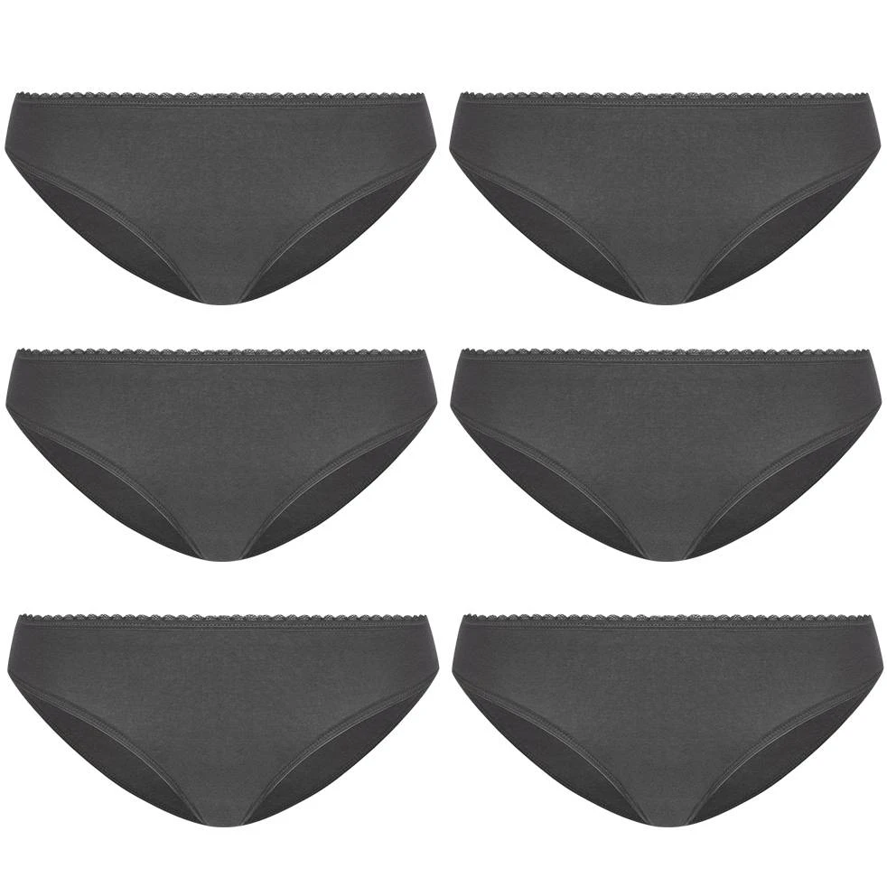 MONT EMILIAN "Lille" Femmes Slip Lot De 6 Gris 1 MONT EMILIAN "Lille" Femmes Slip Lot De 6 Gris