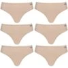 MONT EMILIAN "Nimes" Femmes String Lot De 6 Beige