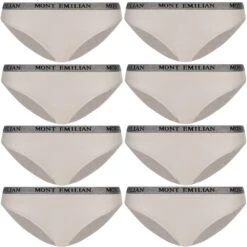 MONT EMILIAN "Grenoble" Femmes Slip Lot De 8 Beiges