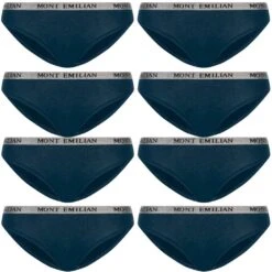 MONT EMILIAN "Grenoble" Femmes Slip Lot De 8 Bleus