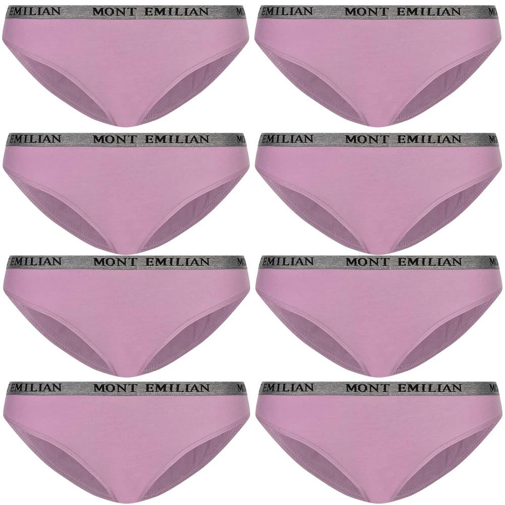 MONT EMILIAN "Grenoble" Femmes Slip Lot De 8 Violet 1 MONT EMILIAN "Grenoble" Femmes Slip Lot De 8 Violet
