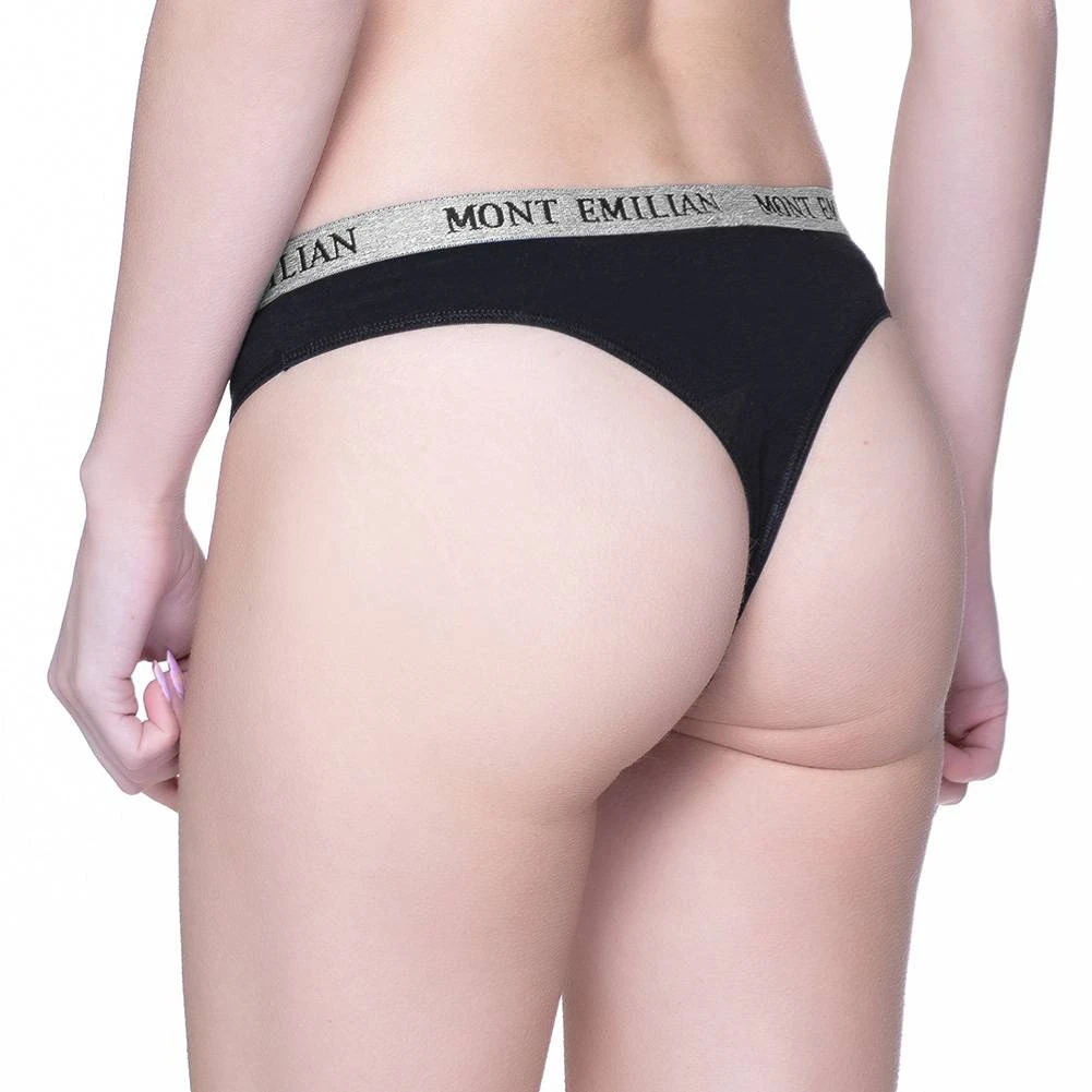 MONT EMILIAN "Colmar" Femmes String Lot De 8 Noir 3 MONT EMILIAN "Colmar" Femmes String Lot De 8 Noir – Image 3